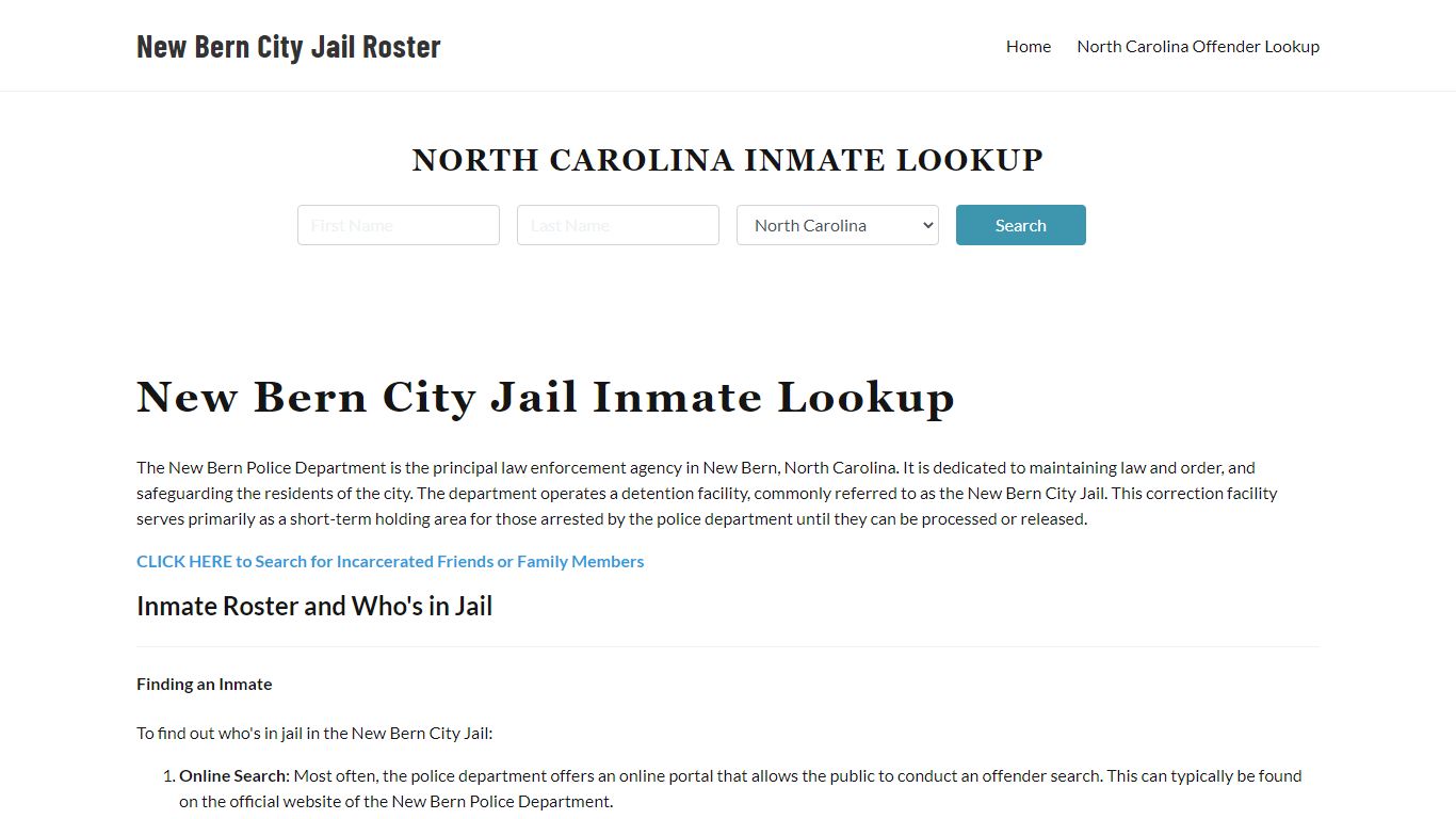 New Bern Police Department & City Jail, NC Inmate Roster, Arrests, Mugshots